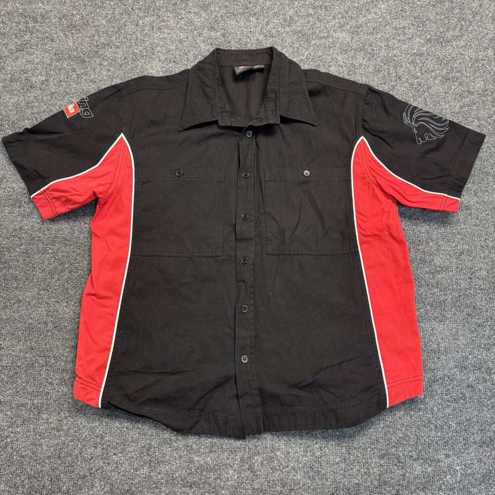 Vintage Aprilia Racing Button Shirt Large MotoGP Motorcycle Made In Korea